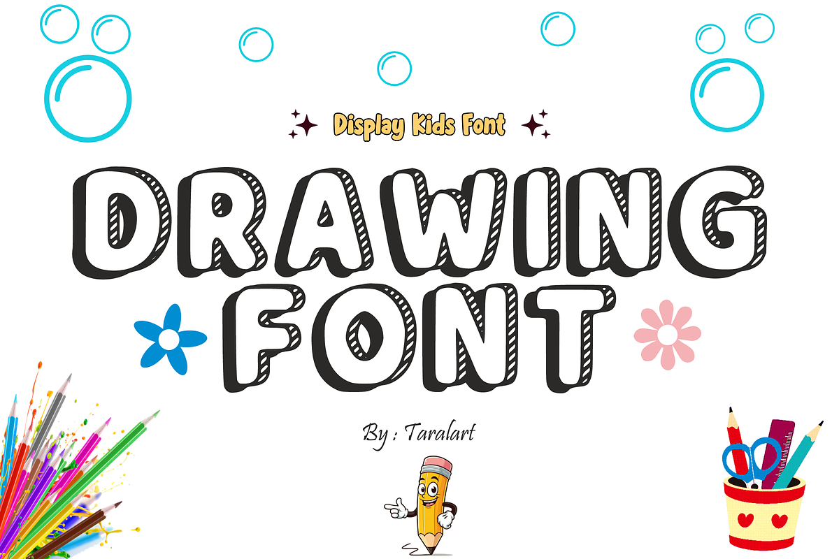 School Prizes - Kids Display Font, a Sans Serif Font by KiddoGlyphs Studio (Photo 3 of 5)