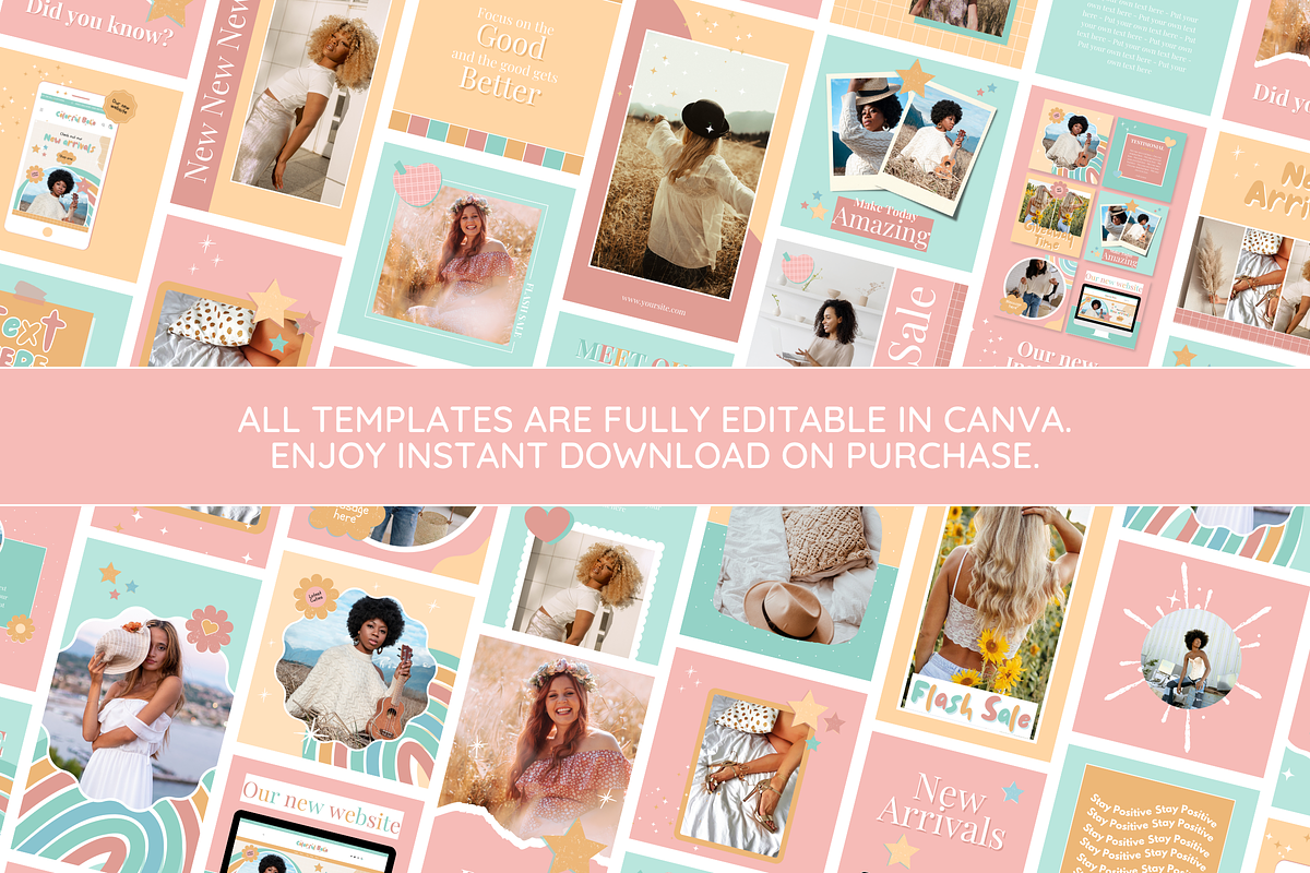 Pastel Boho Instagram Templates, a Social Media Template by SunshineStudioBoutique (Photo 3 of 8)