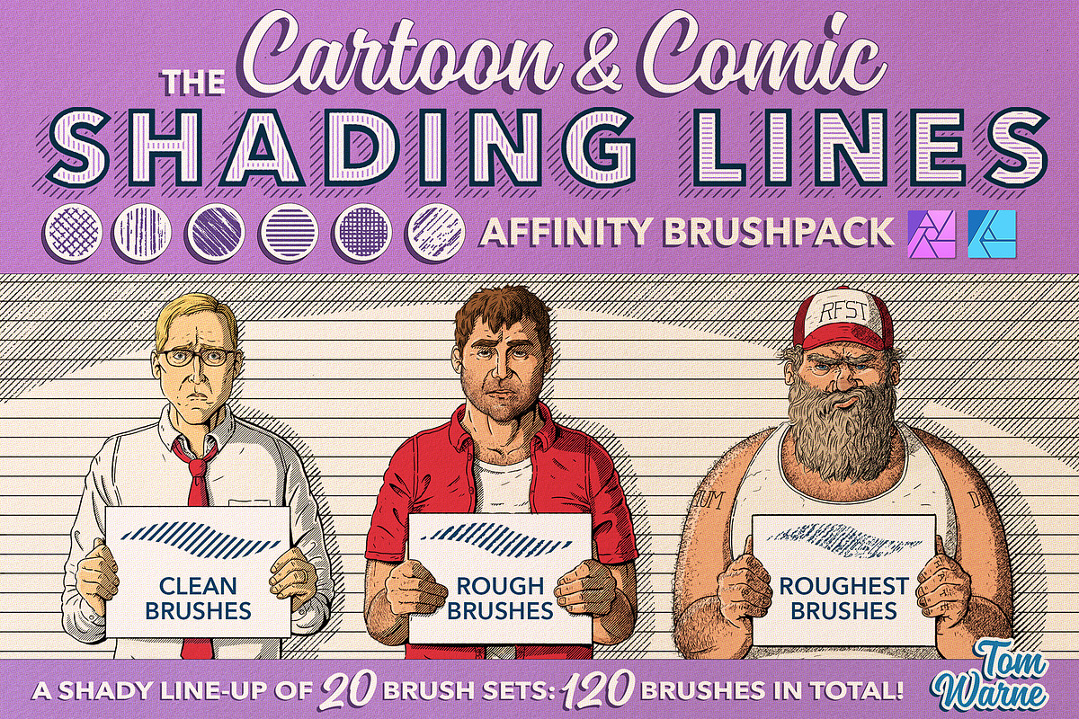 Shading Lines Affinity Brushpack, a Brush Add-On by TomWarne (Photo 1 of 25)