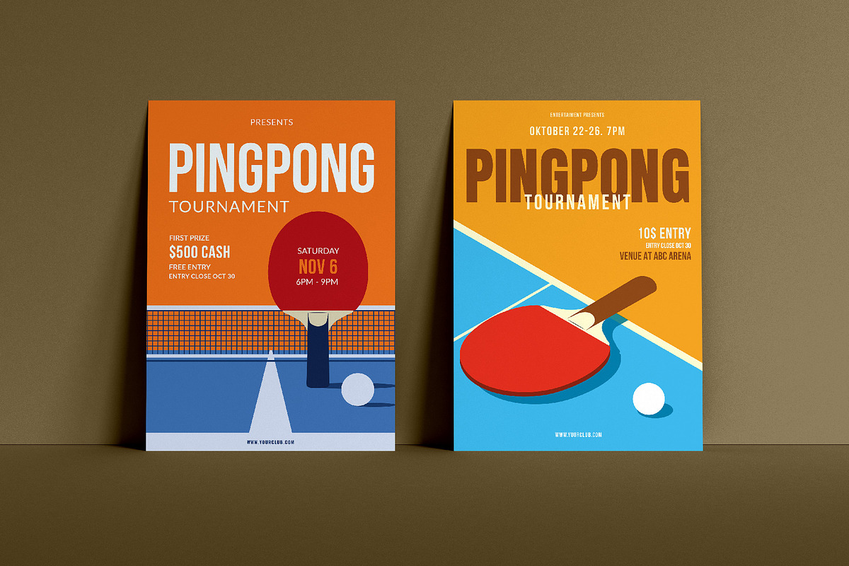 4 Pingpong flyer template Bundle, a Flyer Template by Sandypramana (Photo 2 of 3)