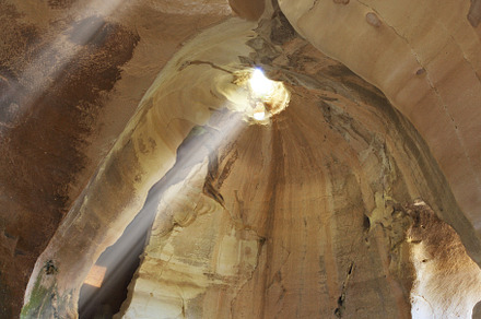 The sun from the hole at the top, a Nature Photo by kavram