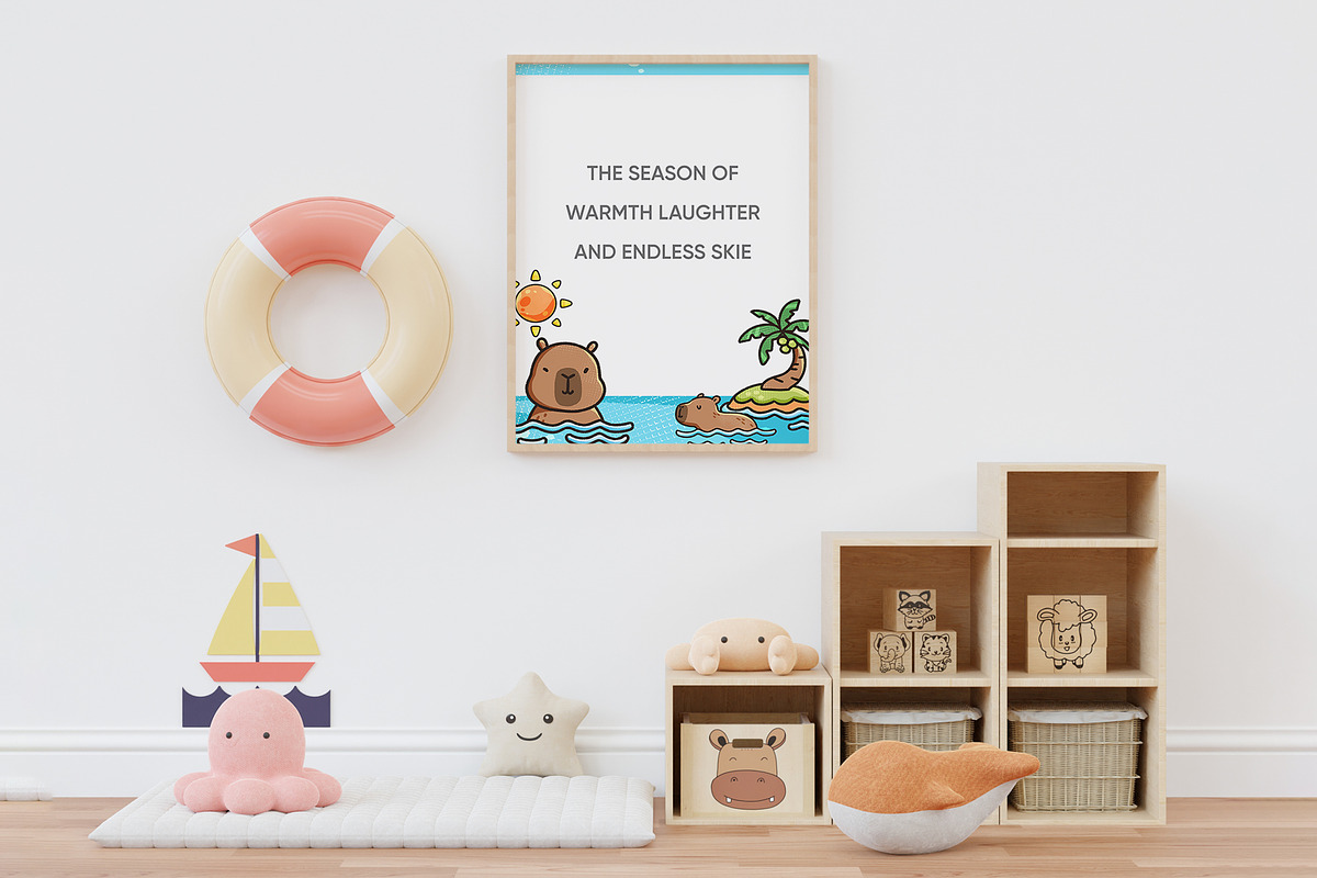Cute Capybara in Summer Watercolor, an Animal Illustration by CreativeValuation (Photo 10 of 11)