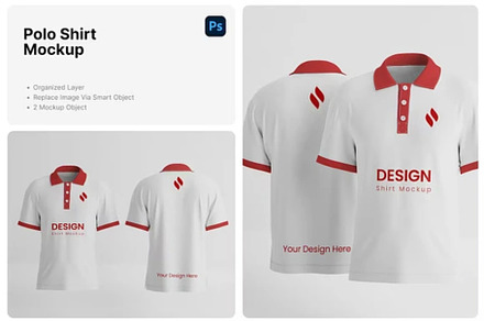 Polo T-shirt Mockup Template 2 Set, a Shirt Mockup by PaperMoon