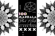 Black and White Mandala Patterns Set, a Decorative Illustration by NJ Himel (Thumbnail 1 of 101)