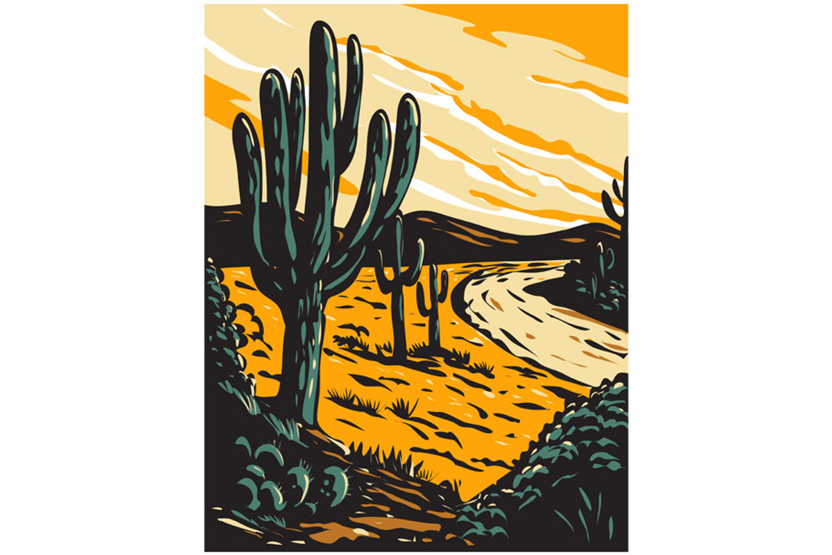 WPA Art of Saguaro National Park, an Illustration by patrimonio (Photo 1 of 3)