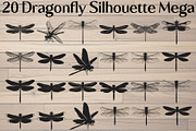 20 Dragonfly Silhouette Mega, an Object Graphic by Designer_Momina (Thumbnail 1 of 19)
