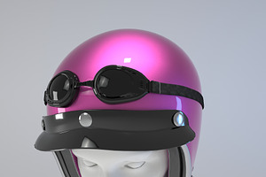 PINK Retro Motorcycle Helmet