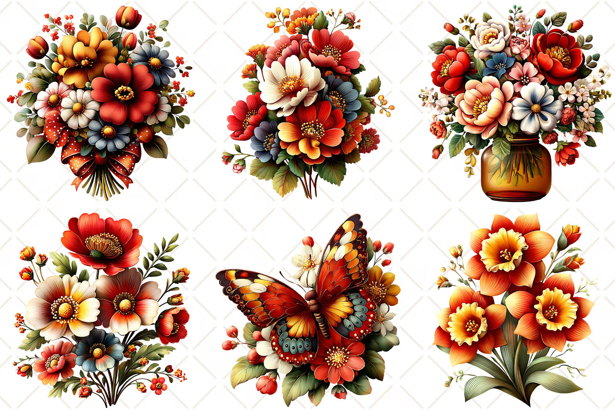 Watercolor Spring Floral Clipart, an Illustration by Black Bird Studio (Photo 3 of 5)