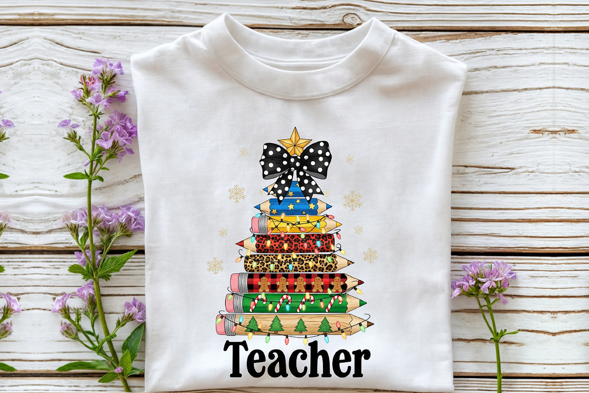 Christmas Teacher Sublimation Design, an Illustration by Rose Art (Photo 4 of 5)