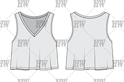 V-Neck Summer Tank Fashion Flat, a Shirt Mockup by haydenwentworth (Thumbnail 1 of 3)