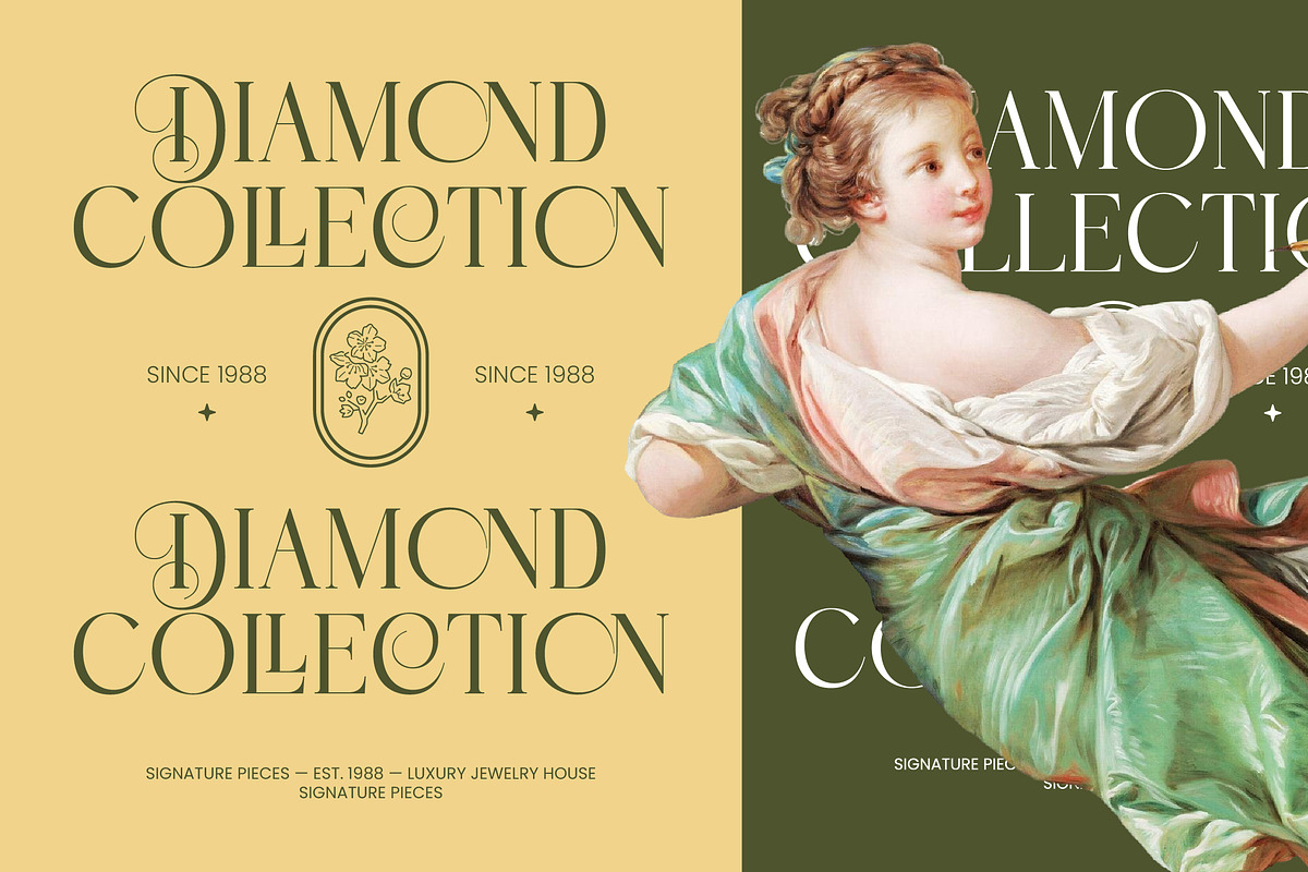 Aroma Floras Luxury High Contrast, a Serif Font by timelesstype.co (Photo 4 of 10)