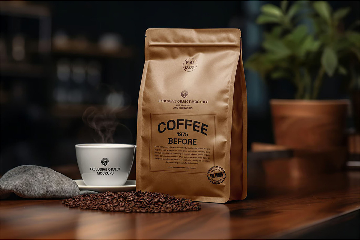 Coffee Bag Packaging Mockup, a Packaging Mockup by zphotographystudio (Photo 3 of 7)