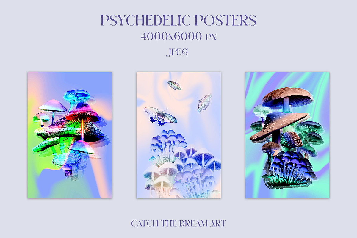 Holo Lilac Mushroomland Collage, an Object Graphic by Catch the Dream Art (Photo 5 of 16)
