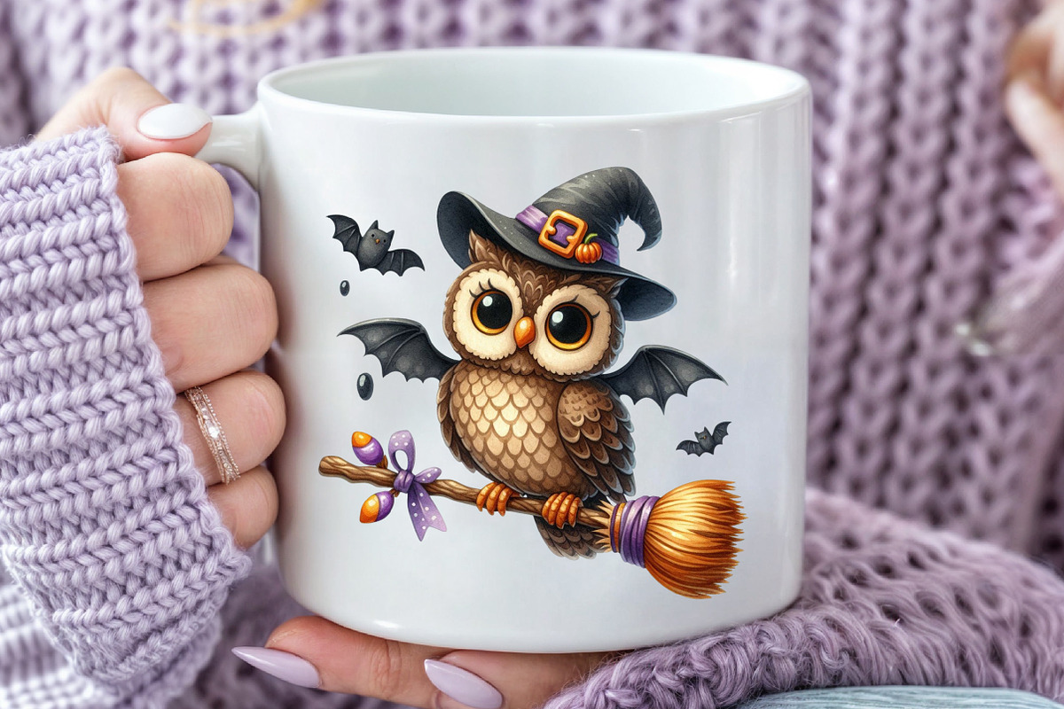 Halloween Spooky Cute Owl Clipart, an Illustration by Rose Art (Photo 5 of 7)