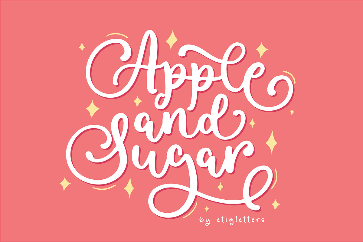 Apple and Sugar Font, a Script Font by etigletters (Photo 1 of 9)