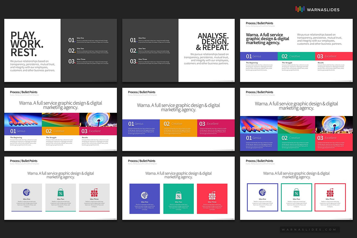 3 Bullet Points PowerPoint Templates, a Presentation Template by Warna Works (Photo 21 of 24)