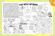 Capybara coloring activity play mats, an Education Illustration by Lexi Claus (Thumbnail 3 of 6)