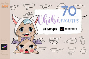 Chibi Mouth Stamp Manga Anime Kawaii