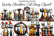 Quirky Christmas Cat Gang clipart, a Seasonal Illustration by designcity5 (Thumbnail 1 of 5)