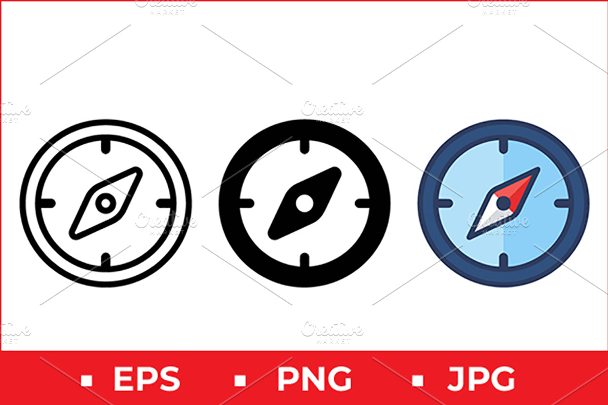 Stylized Compass Vector Icon Set, a Solid Icon by Artonix (Photo 1 of 2)