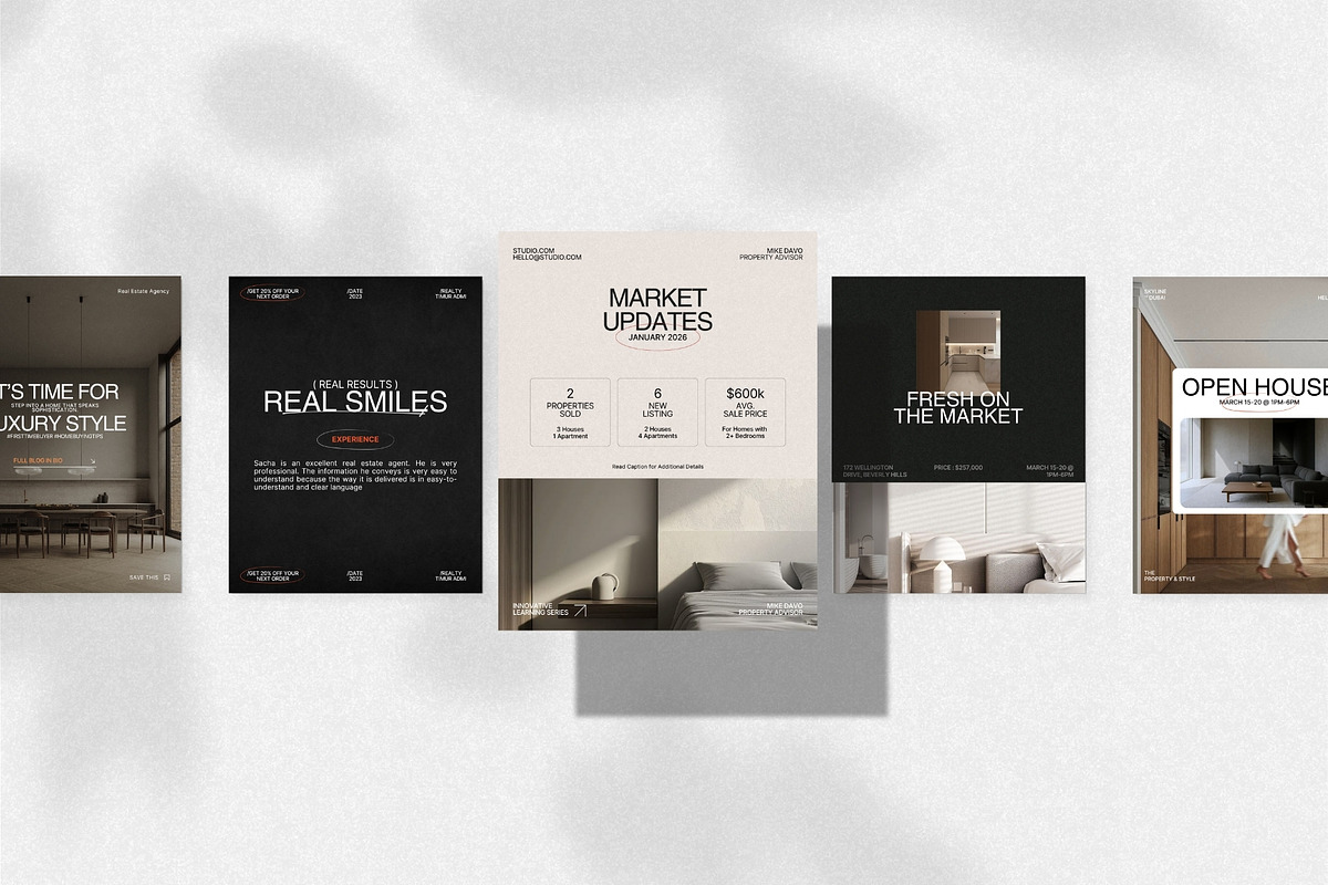 40 Realtor Instagram Canva Templates, a Social Media Template by Prapti Design (Photo 5 of 10)