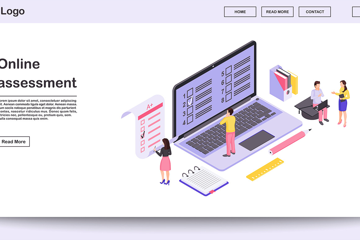 Online assessment webpage template, a Landing Page Template by IMG ...