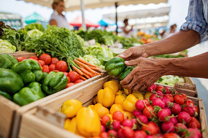 Selecting fresh vegetables at a market, a Food & Drink Photo by AlyaAnd