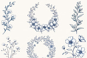 Botanical Frames Watercolor Clipart, a Decorative Illustration by SparkyDesignsUS (Thumbnail 4 of 9)