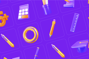 Education Equipment 3D Icon Set