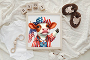 Watercolor Patriotic Cow PNG Clipart, an Animal Illustration by Craft Nest (Thumbnail 3 of 4)