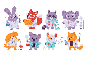 Vector image of scientists of