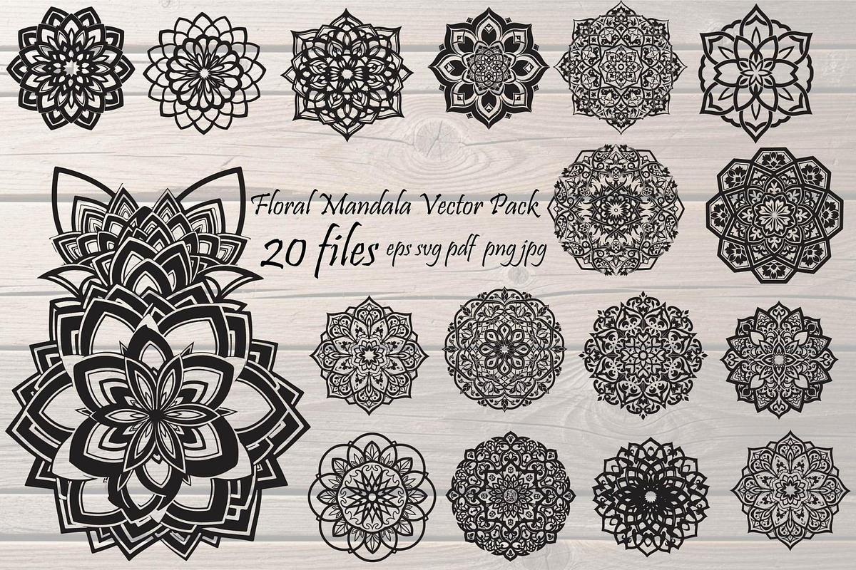 Floral Mandala Bundle, a Decorative Illustration by Designer_Momina (Photo 1 of 20)