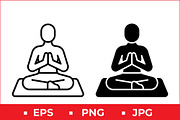 Meditation Pose Icons, a Solid Icon by Artonix (Thumbnail 1 of 2)