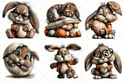 Quirky Easter Bunny Clipart, an Illustration by Black Bird Studio (Thumbnail 6 of 6)