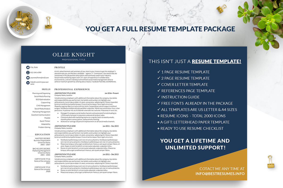 Modern Simple CV Template for Word, a Resume Template by BestResumes.Co (Photo 6 of 7)