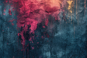 Abstract grunge texture with vibrant paint splashes and cracked, an Abstract Photo by José Manuel Gelpi