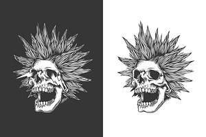 CRAZY SKULL. T-SHIRT DESIGN