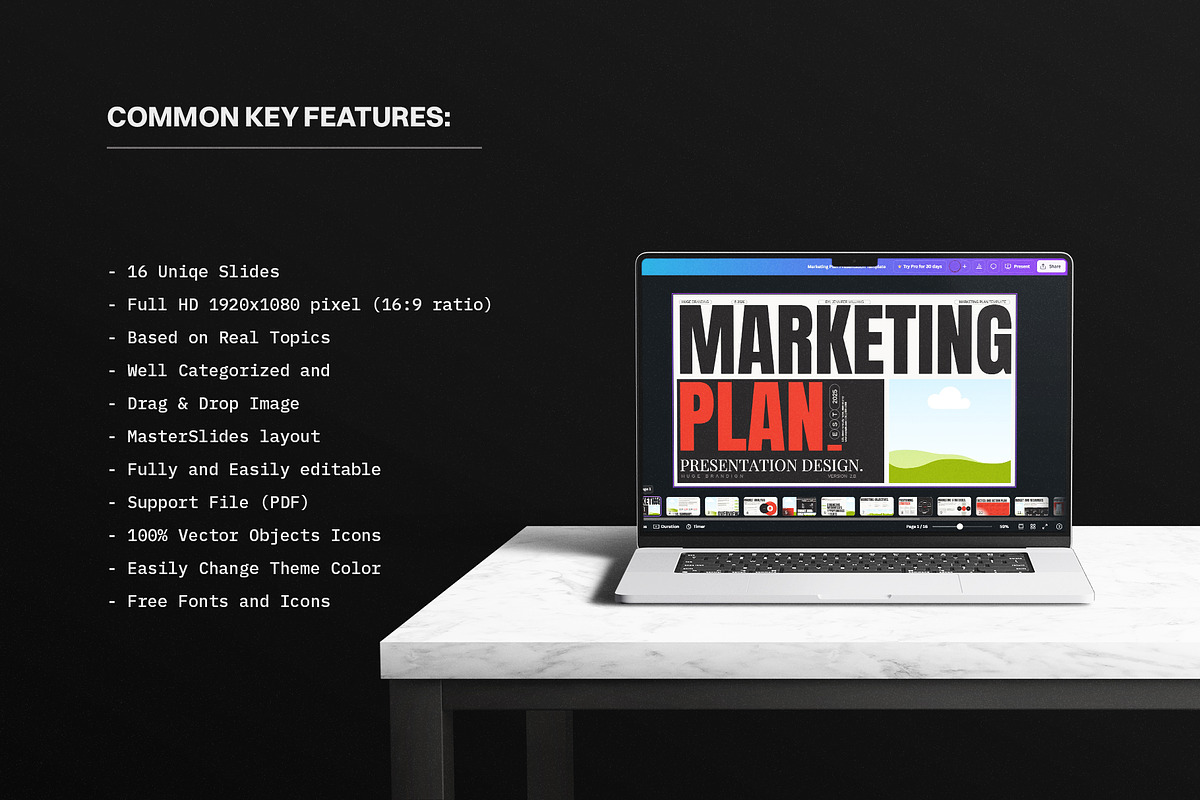 HUGE | Marketing Plan Template, a Presentation Template by ArtisanaAura (Photo 3 of 11)