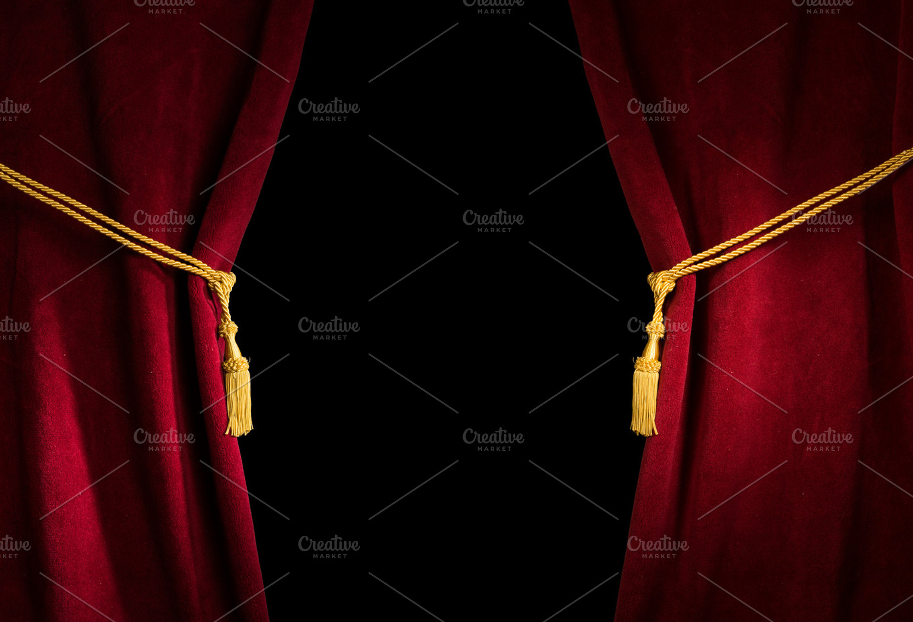 Red velvet curtain with tassel stock photo containing curtain and stage, an Arts & Entertainment Photo by Deyan Georgiev