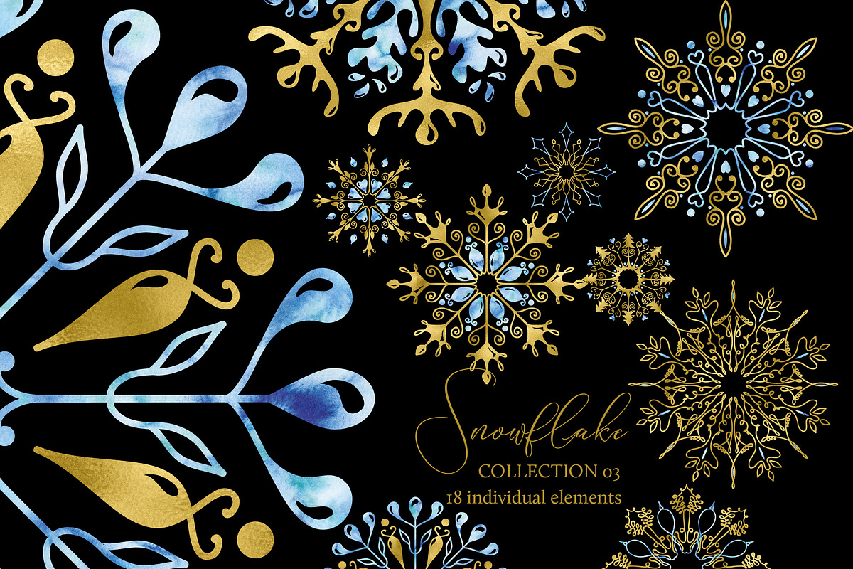 Snowflakes Clipart Collection 03, an Object Graphic by savanamm design (Photo 2 of 4)