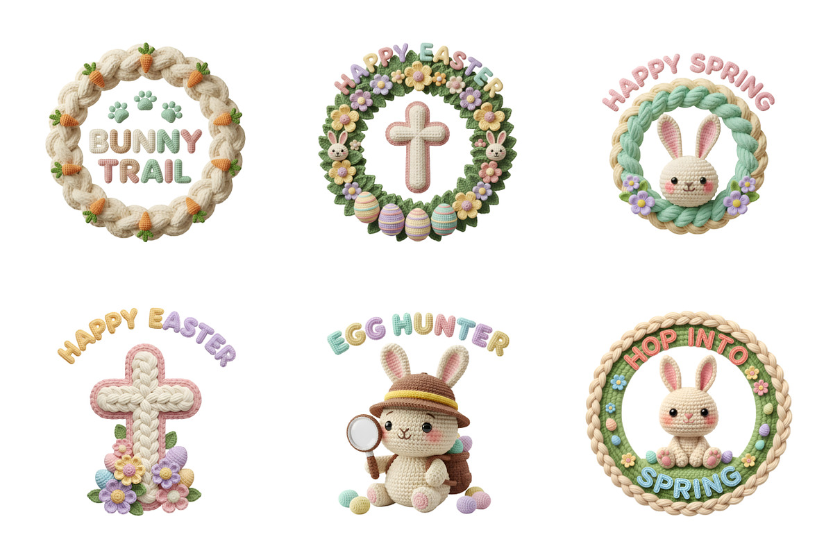 Easter Faux Yarn Clipart, an Illustration by SinaCreation (Photo 2 of 11)