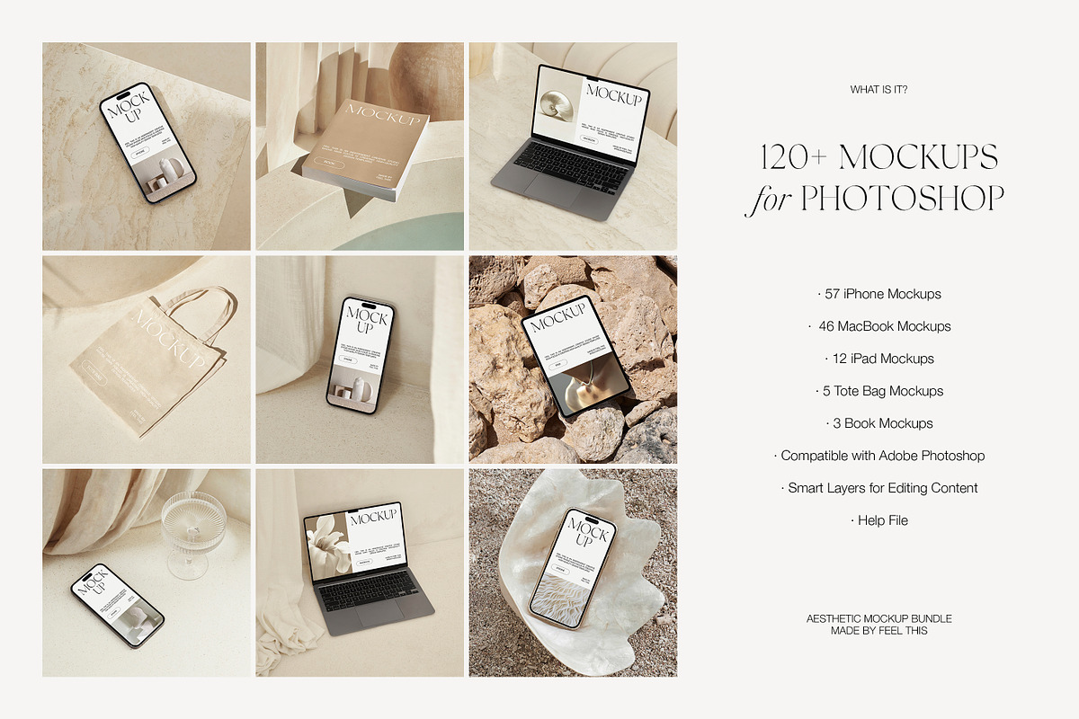 120+ Aesthetic Mockup Bundle, an iPhone Mockup by Feel This (Photo 3 of 15)