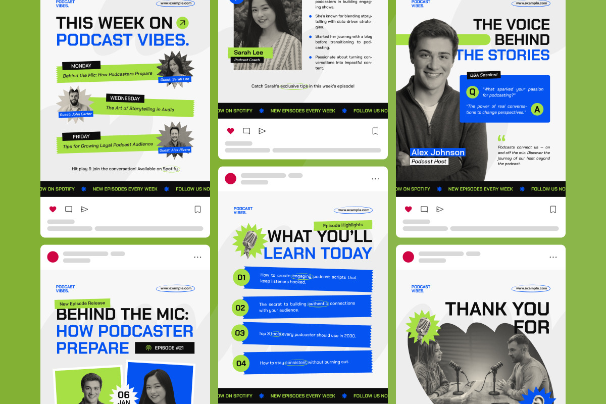 Creative Podcast Social Carousel preview 4