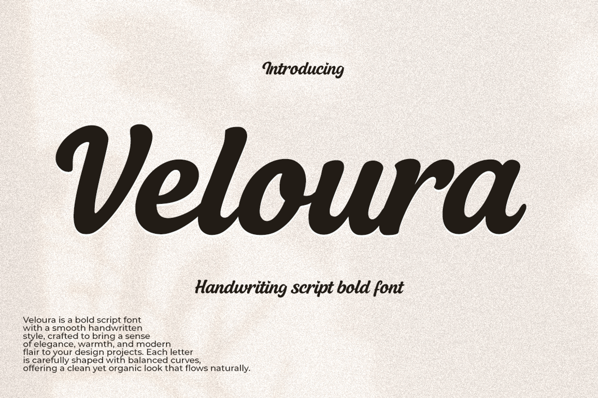 Veloura Bold font, a Handwritten Font by cocodesign (Photo 1 of 7)