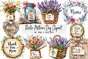 Rustic Mothers Day Clipart, an Illustration by DreamArtGraphic (Thumbnail 1 of 4)