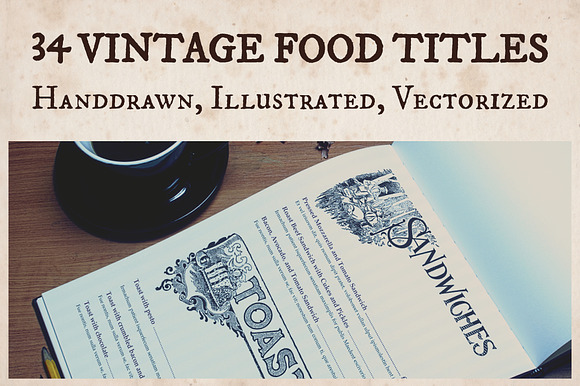 Vintage Food and Menu Titles preview 6