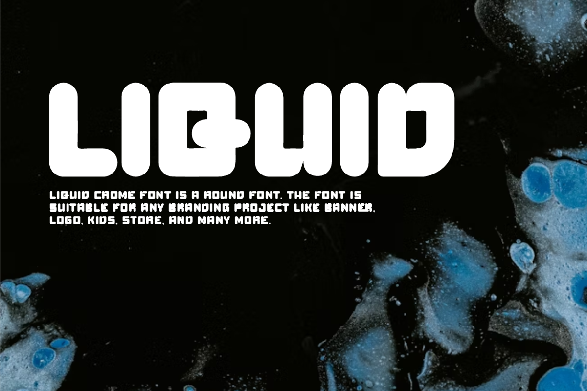 Liquid Crome - Round Font, a Sans Serif Font by Iqsiart Studio (Photo 2 of 8)