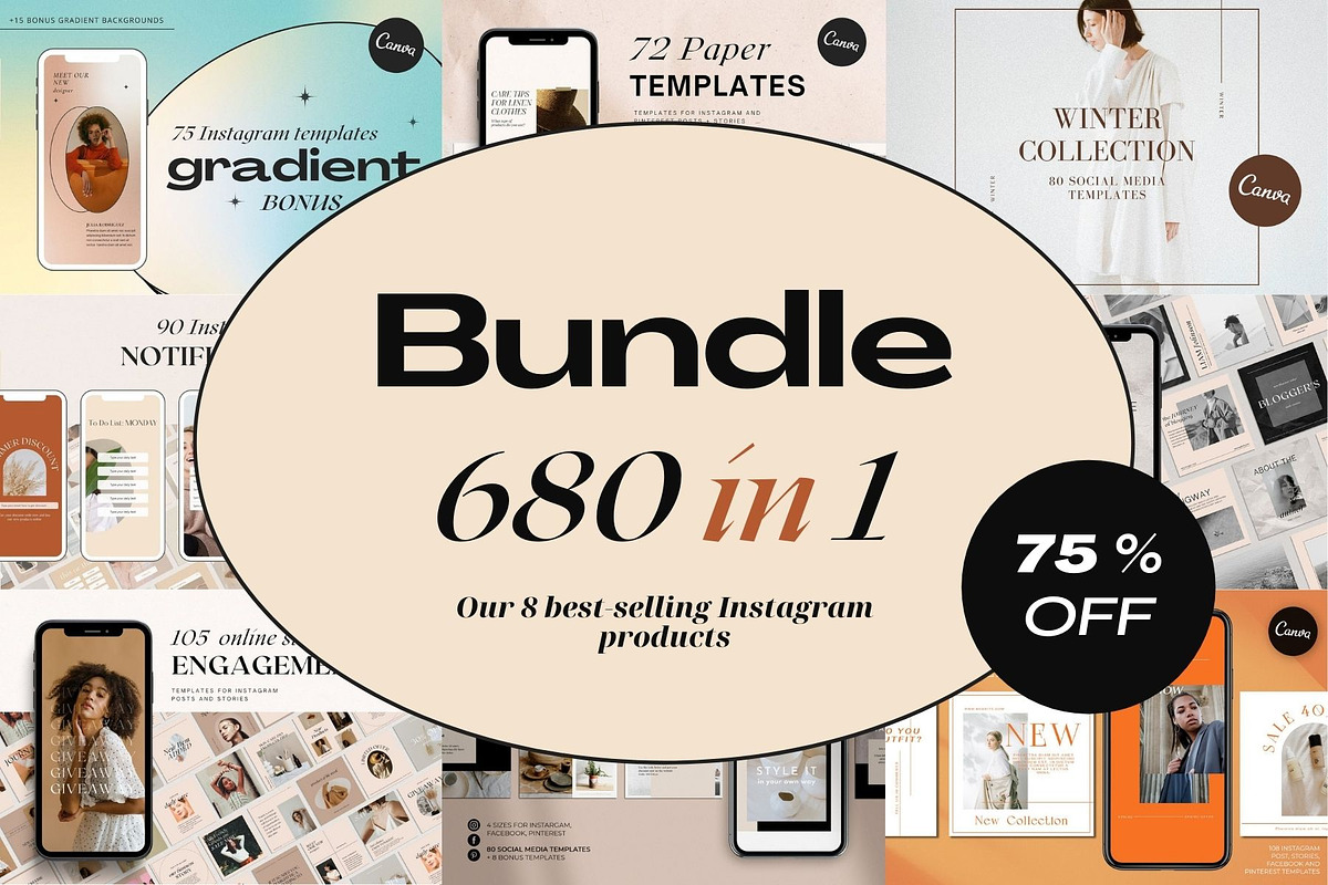 8in1 INSTAGRAM BUNDLE 75% OFF_Canva, a Social Media Template by Lyrata Studio (Photo 1 of 20)