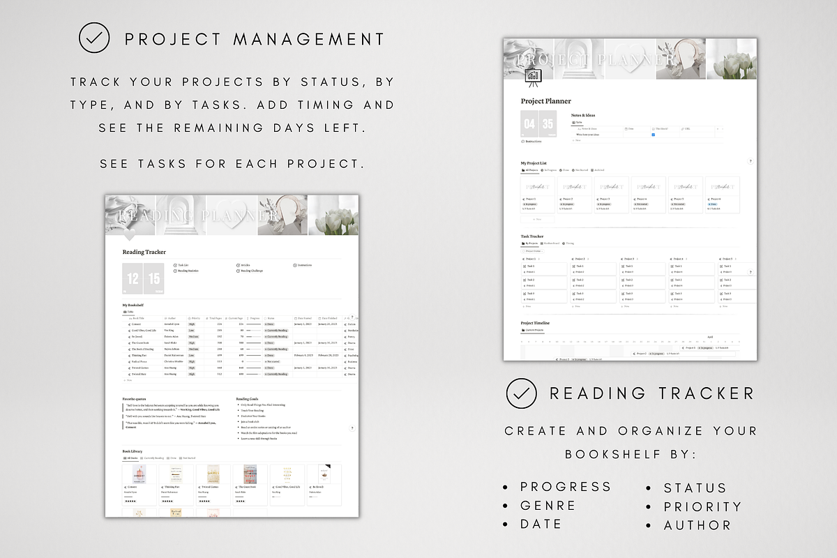 Productivity Tracker Notion Template, a Templates & Theme by BRANDcontent (Photo 5 of 8)