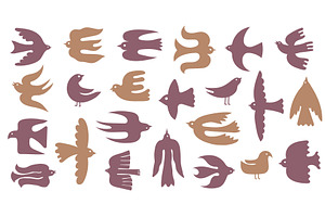 Simple bird silhouettes. Flying dove, an Animal Illustration by winwin.art